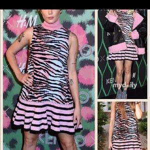 Kenzo x H&M collaboration pink leopard dress